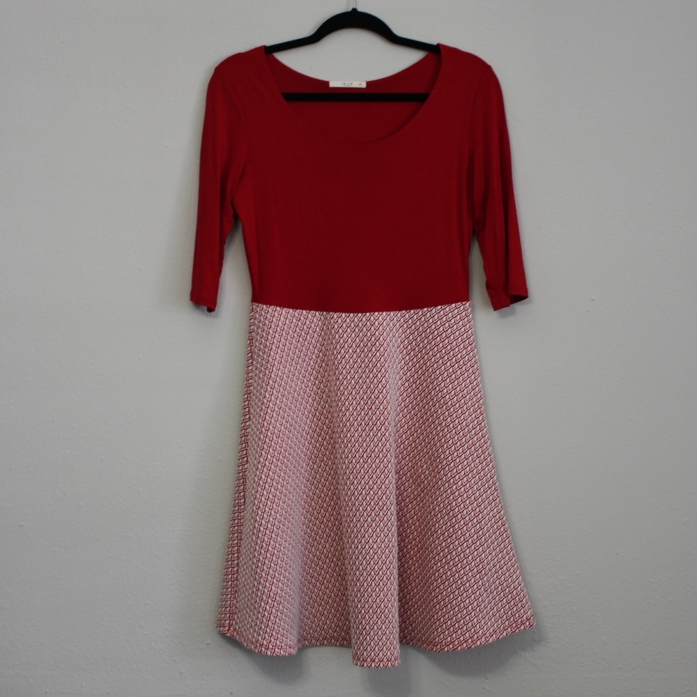 Red Fitted ALine Dress